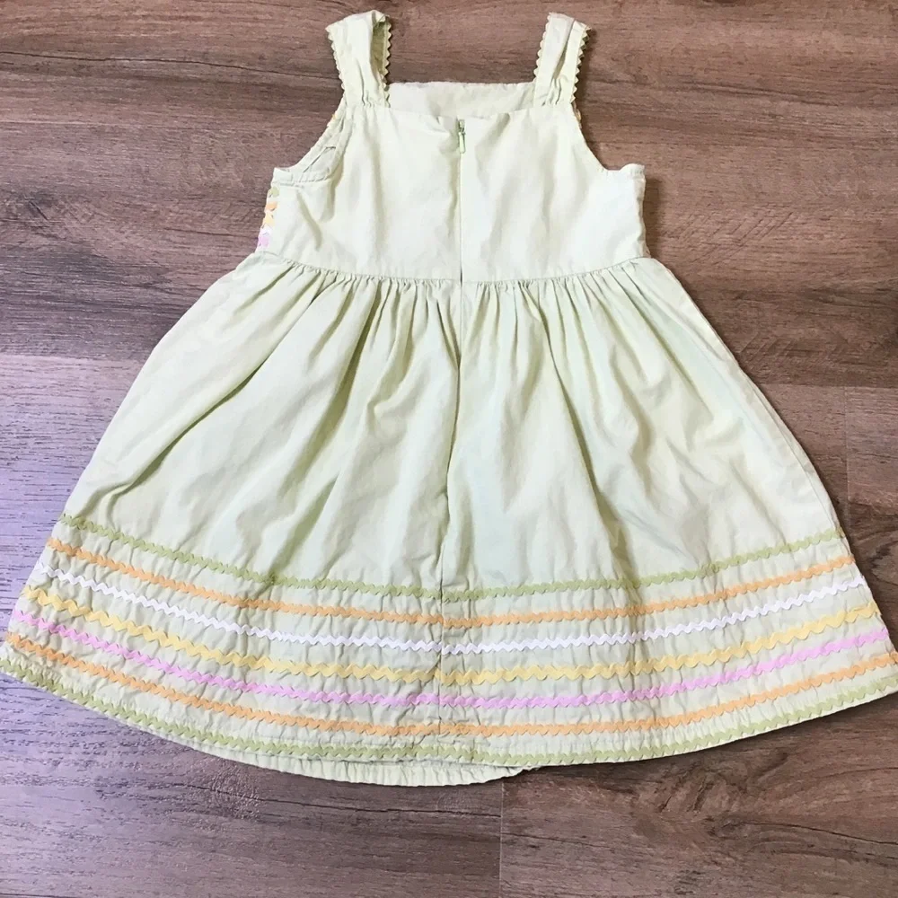 GYMBOREE Dress Size 4 Easter Spring Summer Sun Tank Ric Rac Cotton